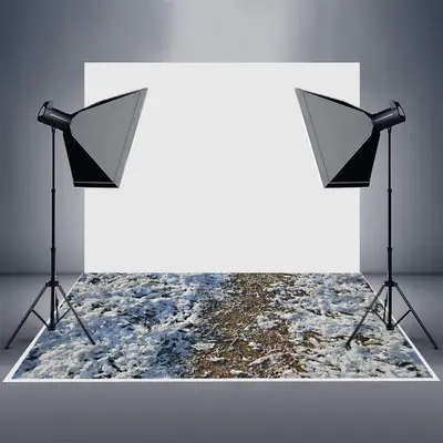 Winter White Frosty Dirt Ground Rubber Floor Mat - Aperturee