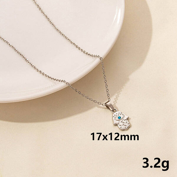 304 Stainless Steel Geometric Pendant Necklaces