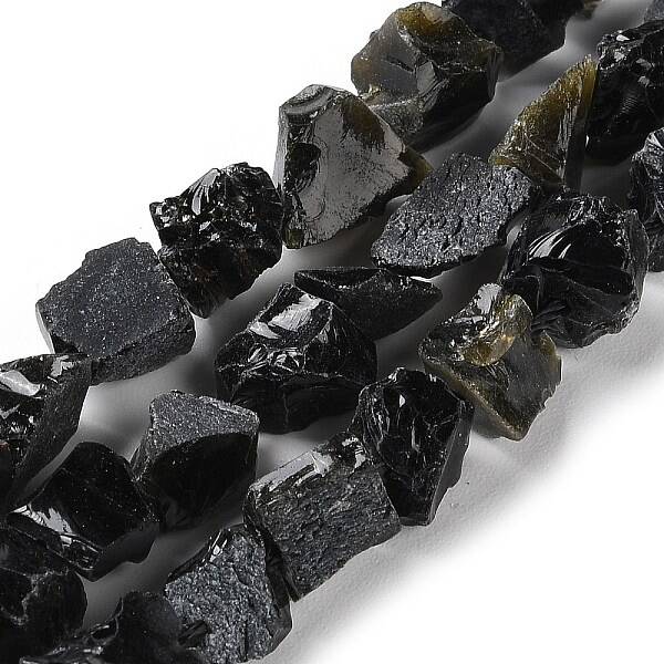 Raw Rough Natural Obsidian Beads Strands