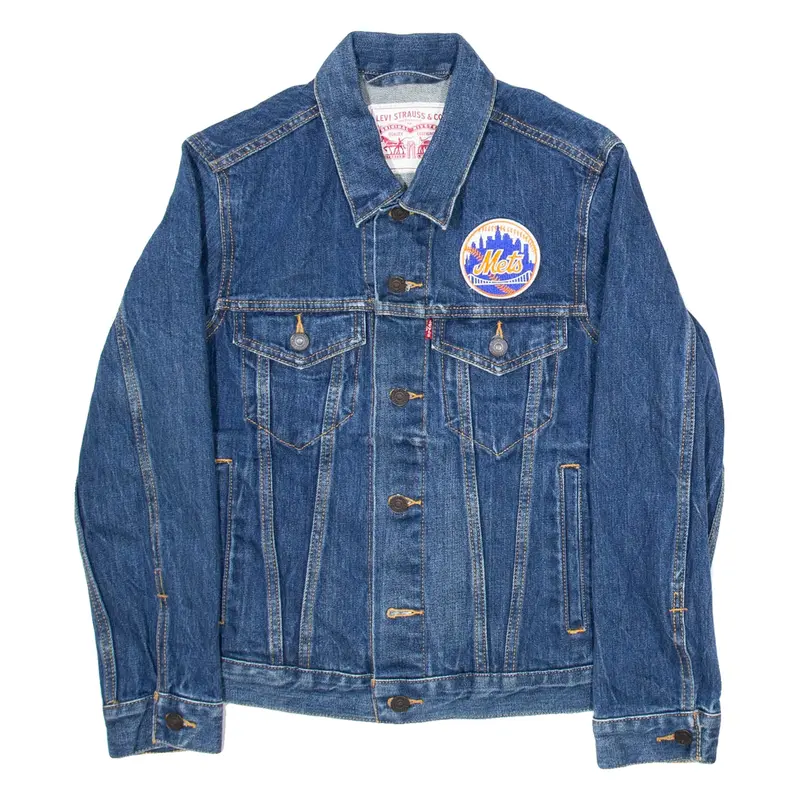 LEVI'S Mets Mens Denim Jacket Blue USA XS
