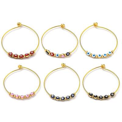 Evil Eye Enamel Beaded Bangles