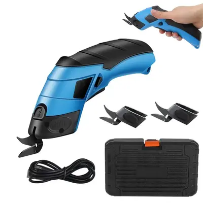 Electric Cordless Scissors, USB Rechargeable Multifunctional Scissors for Cutting Paper, Plastic, Aluminum, Hardboard, Leathe...