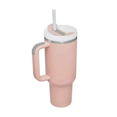 40 Oz Tumbler With Handle Straw Insulated, Stainless Steel Spill Proof Vacuum Coffee Cup Tumbler With Lid Tapered Mug Gifts F...
