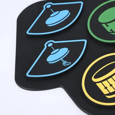 Garvee Wireless 9-Pad Roll-Up Electronic Drum Set - Dual Stereo Speakers, App Learning, Recording, Drum Sticks & Pedals, Head...