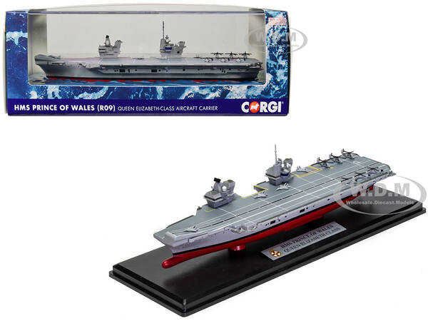 HMS Prince of Wales (R09) Aircraft Carrier Queen Elizabeth-Class British Royal Navy Naval Power Series 1/1250 Diecast Model b...