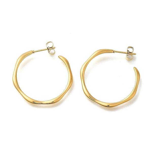 Ion Plating(IP) 304 Stainless Steel Ring Stud Earrings for Women