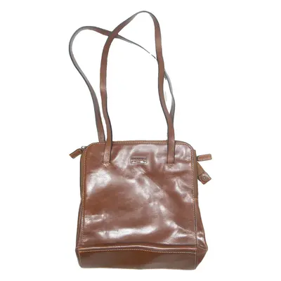 LOUVIER Womens Shoulder Bag Brown Leather
