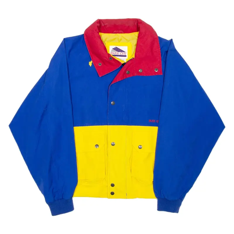 PARK CITY Mens Lined Jacket Blue Colourblock M