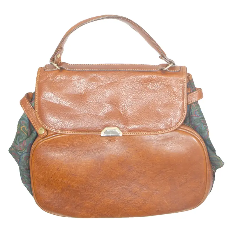 Womens Backpack Bag Brown Leather 90s