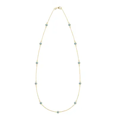 Gold Vermeil Personalized Birthstone Cable Chain Necklace for Women