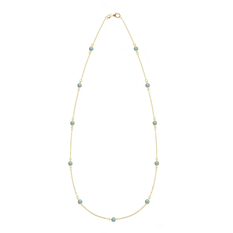 Gold Vermeil Personalized Birthstone Cable Chain Necklace for Women