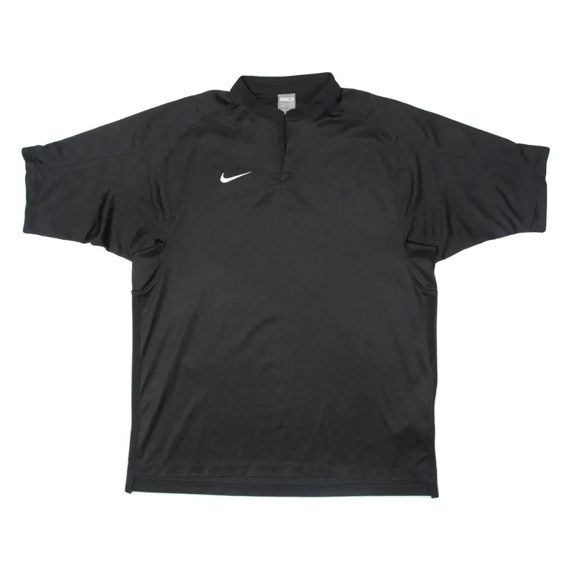 NIKE Mens Football Shirt Jersey Black Collared XL