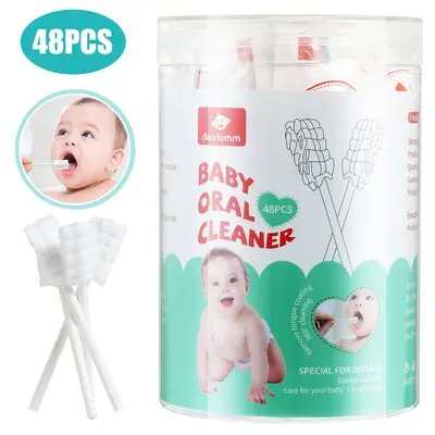 Baby Tongue Cleaner, Newborn Baby Toothbrush, 96PCS Disposable Infant Toothbrush Clean Baby Mouth,Gauze Gum Cleaner Toothbrus...