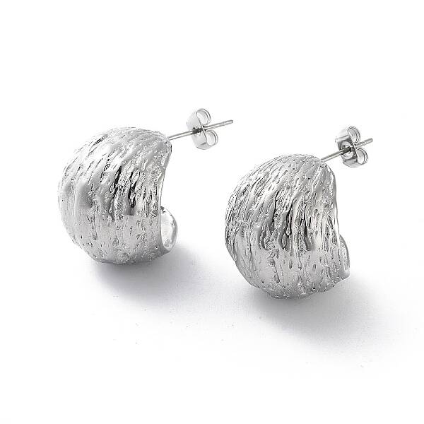 Non-Tarnish 304 Stainless Steel Round Stud Earrings