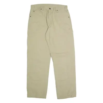 DICKIES Carpenter Cargo Mens Trousers Beige Regular Straight W34 L32