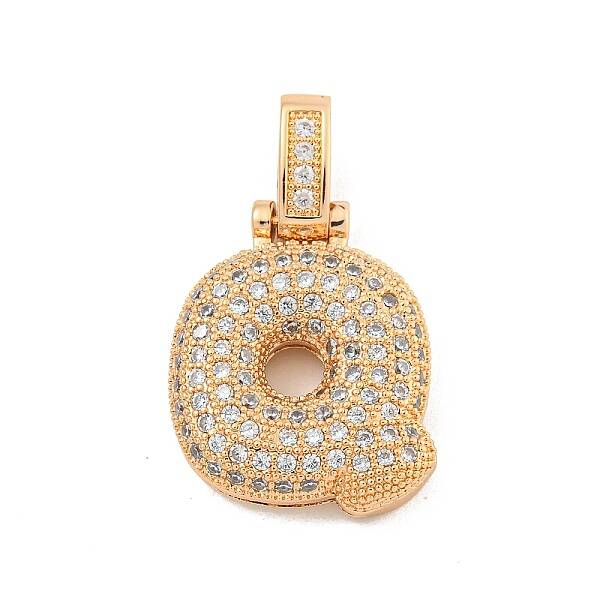 Brass Micro Pave Clear Cubic Zirconia Pendants