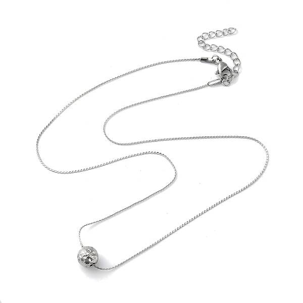 Non-Tarnish 304 Stainless Steel Round Ball Pendant Necklaces for Women
