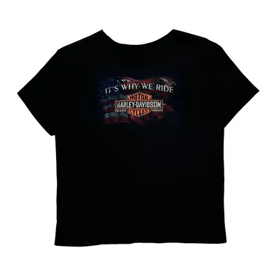 Harley Davidson Graphic T-Shirt - XL Black Cotton