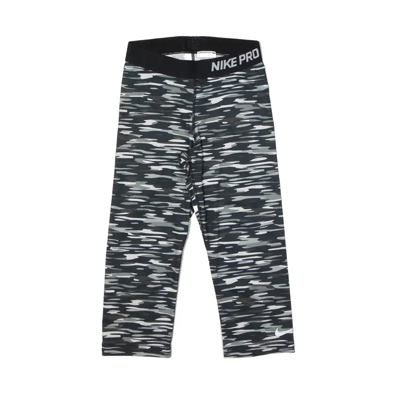 NIKE PRO 3/4 Length Legging Camouflage Track Pants Green Skinny Womens S W24 L20