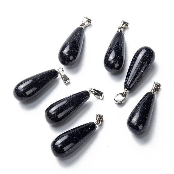 Synthetic Blue Goldstone Pendants