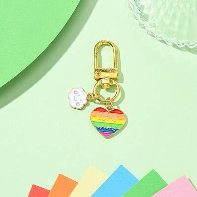 Rainbow Color Alloy Enamel Pendant Decorations