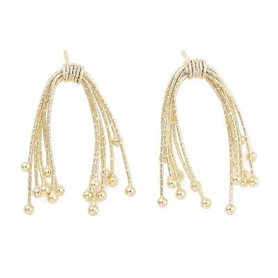Bowknot Brass Tassel Stud Earrings for Women