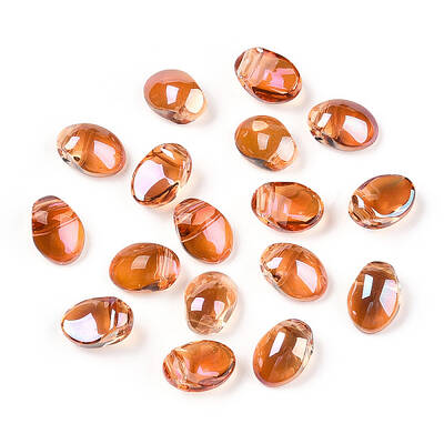 Transparent Spray Painted Glass Charms