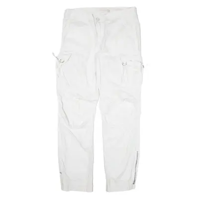 CLOCKHOUSE Cargo Trousers White Regular Straight Womens W34 L32