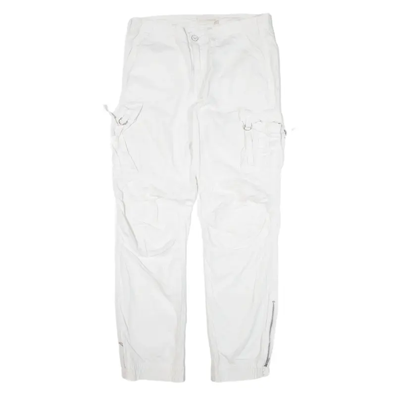CLOCKHOUSE Cargo Trousers White Regular Straight Womens W34 L32