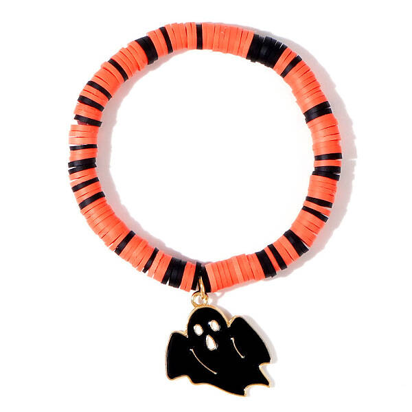 Ghostly Polymer Clay Heishi Stretch Bracelets