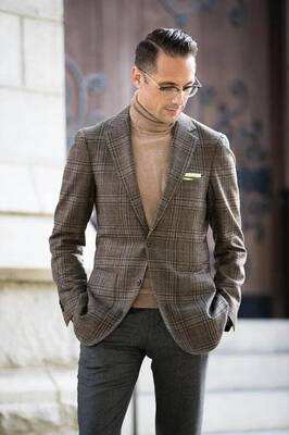 Mens Turtleneck With Blazer + Turtleneck Sweater