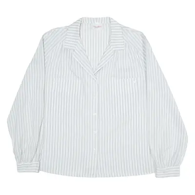 CLINIC DRESS Womens Shirt Grey Striped Long Sleeve M