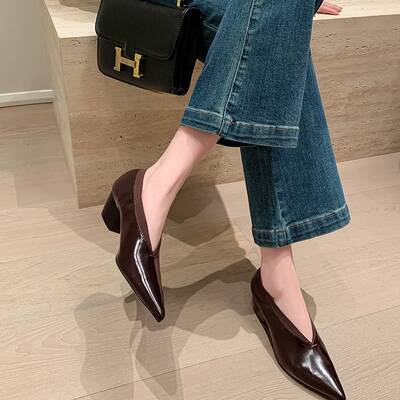 CHIKO Adelynn Pointy Toe Block Heels Pumps Shoes