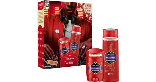 Old Spice RockStar For The Legend Gift Set for Men Shower Gel for Face, Body and Hair 400ml + Solid Deodorant for Men 50ml