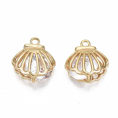 Brass Clear Cubic Zirconia Charms