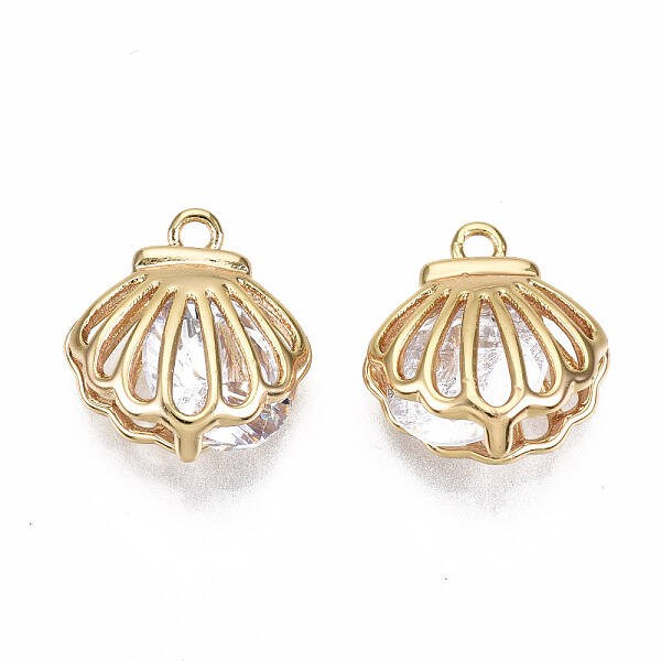 Brass Clear Cubic Zirconia Charms