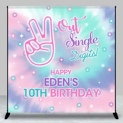 Star Out Single Digits Custom 10th Birthday Backdrop - Aperturee