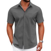 Mens Dress Shirts Short Sleeve Business Casual Shirts Regular Fit Casual Button Down Untucked Shirts fall fashion outfit Top ...
