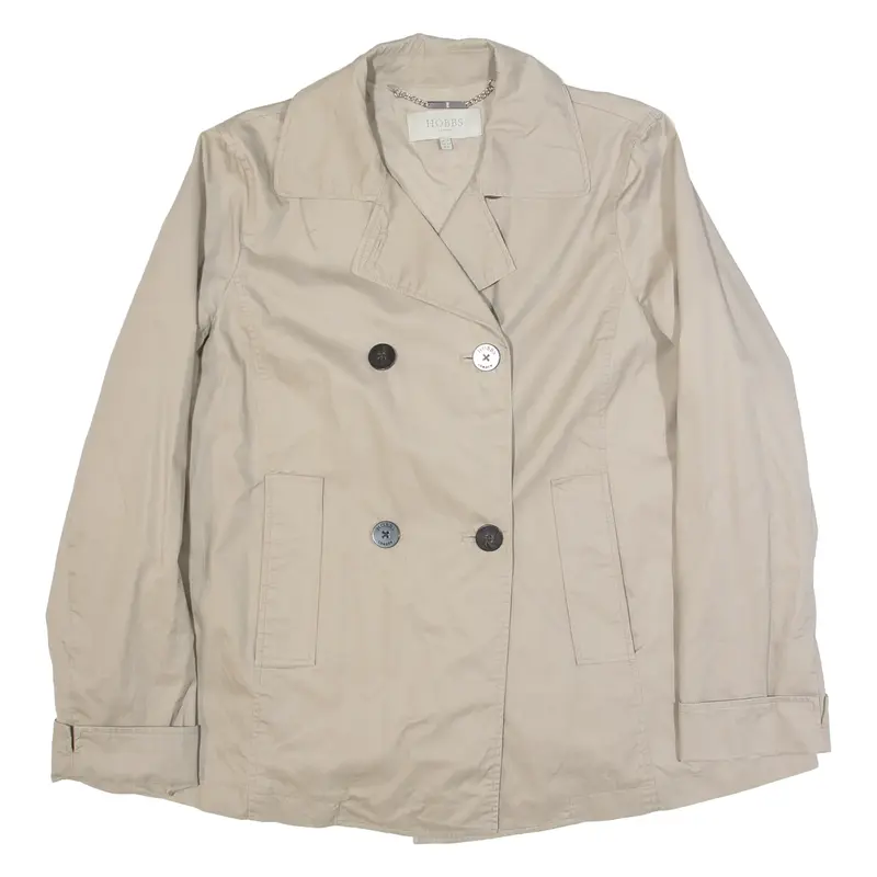 HOBBS LONDON Womens Pea Jacket Beige UK 12