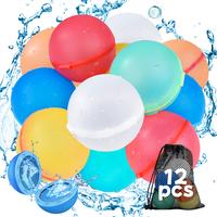 12PCS Reusable Water Balloons with Magnetic Balls, Self Sealing for Kids and Adults, Ideal for Summer Pool and Beach Activiti...