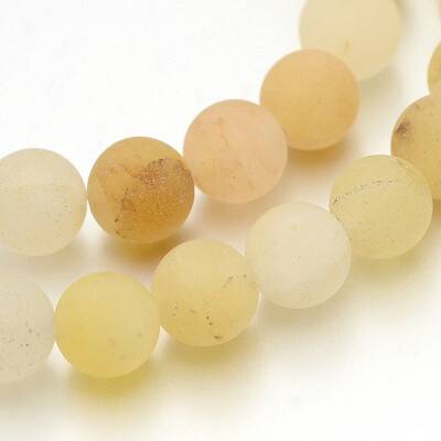 Frosted Round Natural Yellow Aventurine Bead Strands