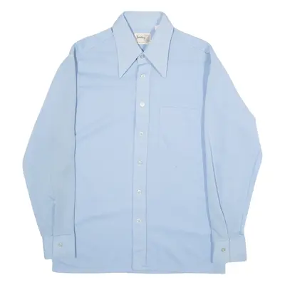 BENTLEY Mens Plain Shirt Blue Long Sleeve L