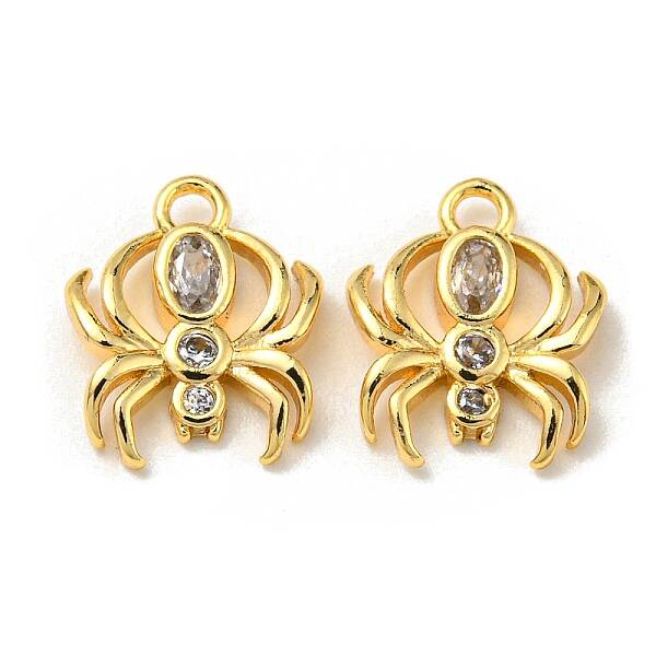 Brass Micro Pave Cubic Zirconia Charms