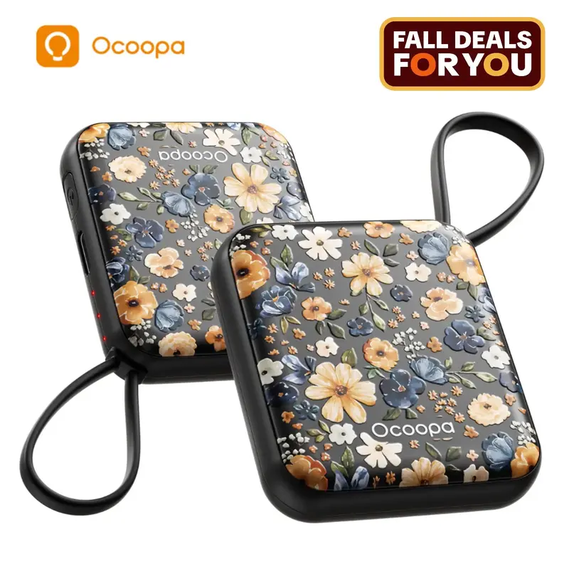 Ocoopa UT5 Nano Rechargeable Hand Warmers 2 Pack Ultra Thin Portable Electric Heated Gloves 3 Settings UL Certified Christmas...