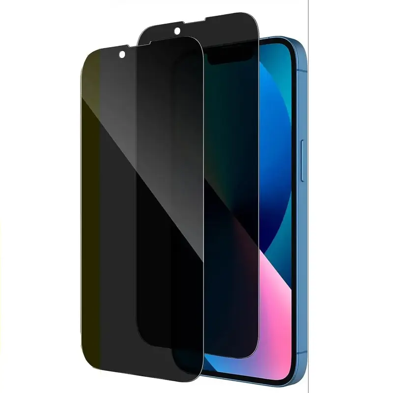 Tempered Glass Screen Protector, 2 Counts Full Coverage Privacy Screen Protector For iPhone, Mobile Phone Protection Accessor...