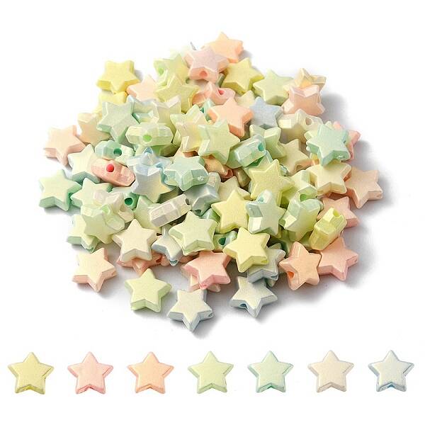 Spray Painted Frosted Opaque Acrylic Beads