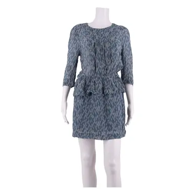 GANNI Womens Pencil Dress Blue Viscose Floral Short S