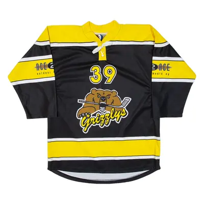 GRIZZLYS Ice Hockey Mens Jersey Yellow Long Sleeve USA M