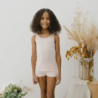 Kids' TENCEL™ Micro Modal Tank Tops - Set of 2 | Size: 8-9 Y / 130 | Color: Camille - Pink/Pink