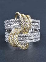 Elegant Artificial Zircon Decorated Ring, Fashion Accessories for Women for Party, Daily Clothing Decor, Trendy All-match &...